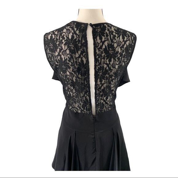 NWT BCBGMaxAzria Silk Black Lace Open Back Dress - Picture 6 of 12